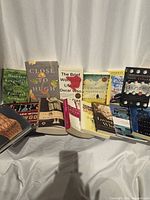 Front view of entire group of books