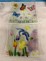 Both fused glass plates shown together