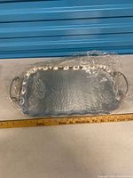 Full view of tray showing size against ruler