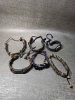 Group view of all six bracelets laid out