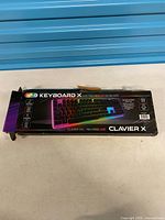 Retail box showing Tech1 Keyboard X LED Multicolor Keyboard branding