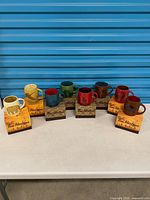 Eight Tim Hortons wildlife mugs on boxes