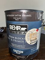 Front view of Behr Ultra can showing label details