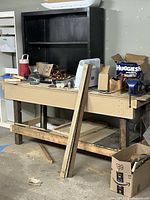 Overall view of workbench with items on and below it