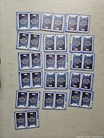 Grid view of 25 Marvel Mission Loblaws trading card backs