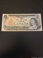 Full front view of 1973 Canadian $1 banknote