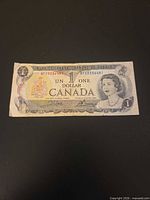Full obverse view of 1973 Canadian $1 note