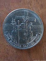 Reverse of coin showing Jacques Cartier design