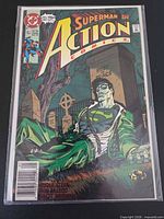 Front view of Action Comics #653 in bag with board