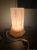 Lamp lit showing overall form and cord