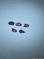 All five fancy-cut sapphires arranged on white background