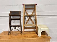 All three stools and ladder side by side