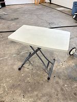 Overall view of folding table set up