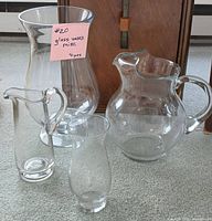 Group shot of all four clear glass vessels