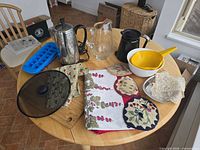 Group shot of all kitchen items on table