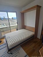 Murphy bed open with mattress extended