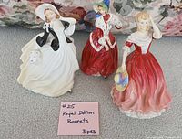 Group shot of the three bone china figurines