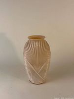 Front view of ribbed draped Art Deco-style vase