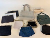 all 11 purses laid out