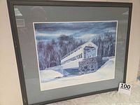 Framed print showing full artwork, mat and frame