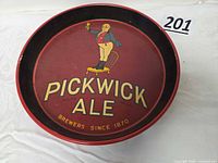 Front view showing Pickwick Ale graphic and text