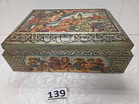 Three-quarter view of box with lot number