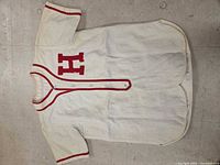 Front of jersey showing H and red piping