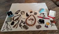 Full lot overview on white background showing all jewelry pieces