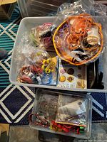 Overview of large tote showing silicone molds, cookie cutters, piping bags