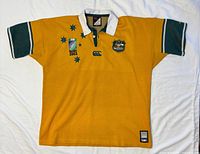 Full front view of jersey laid flat showing overall design and condition