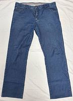 Front full view of blue denim jeans