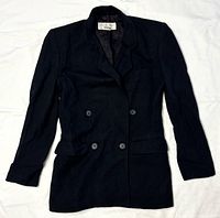 Front view of blazer showing overall style and button configuration