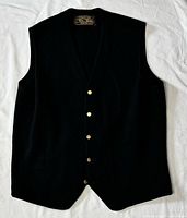 Full front view of black knit vest