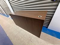 Desk front and side view showing full size and finish