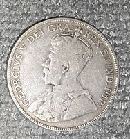 Obverse showing King George V bust and legend