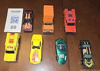 Group shot of all seven Hot Wheels vehicles