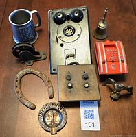 Group shot of all nine metal items