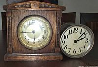 Front view of both clocks