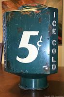 front view showing 5¢ graphic and ICE COLD edges