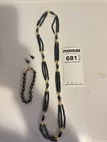 Necklace, bracelet, earrings overview