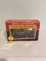 Front view of boxed die-cast truck