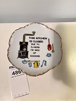 Front view of humorous decorative plate