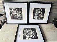 All three framed prints together