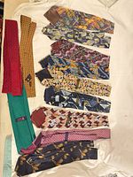 All ties laid out showing variety and count