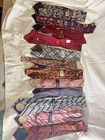 All 15 ties laid out