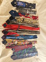 Full spread of all neckties laid out