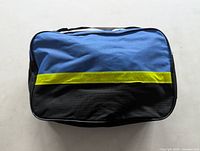 Blue-black nylon storage bag exterior