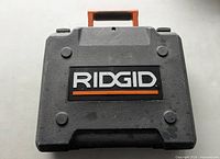 Front of closed Ridgid branded hard case