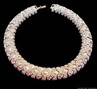 Full view of crystal choker necklace laid flat