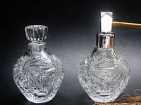 Both crystal perfume bottles front view